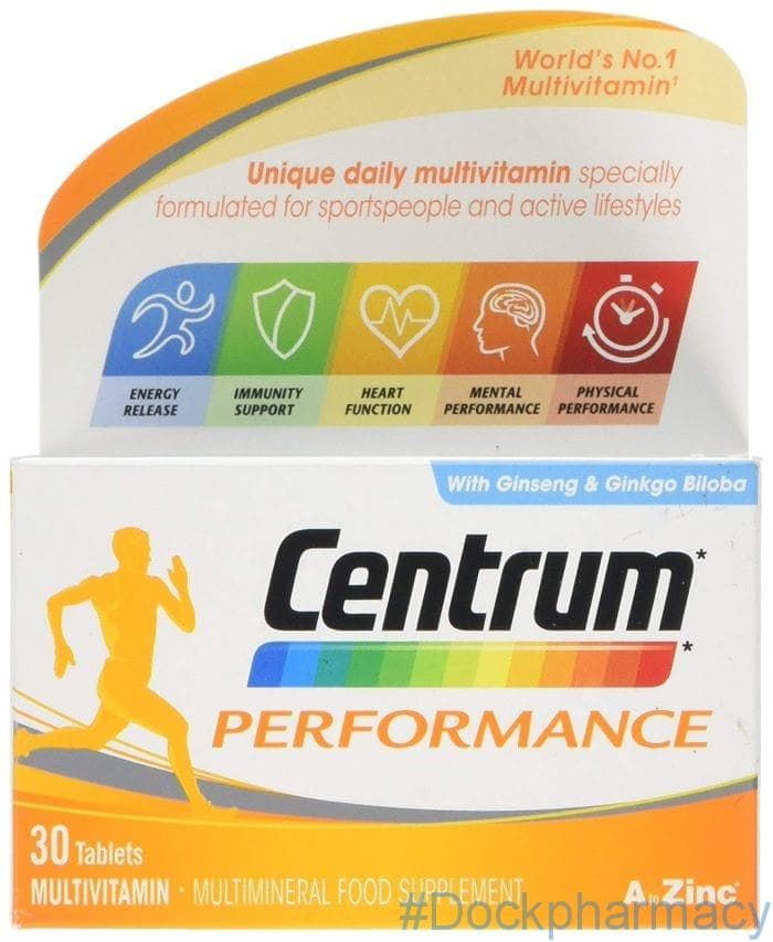 Centrum Performance Multivitamin Tablets 30 pack – high-strength multivitamin with ginseng for energy, stamina, mental performance and immune support for active adults UK pharmacy