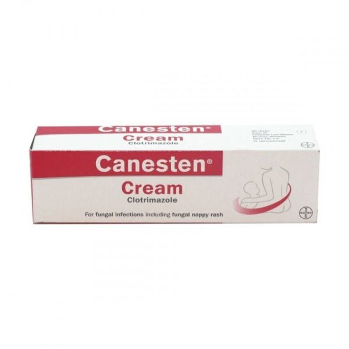 Canesten Antifungal Cream 1% in a 50g tube – Clotrimazole treatment for athlete’s foot, fungal skin infections and irritation, red and white Canesten branded packaging