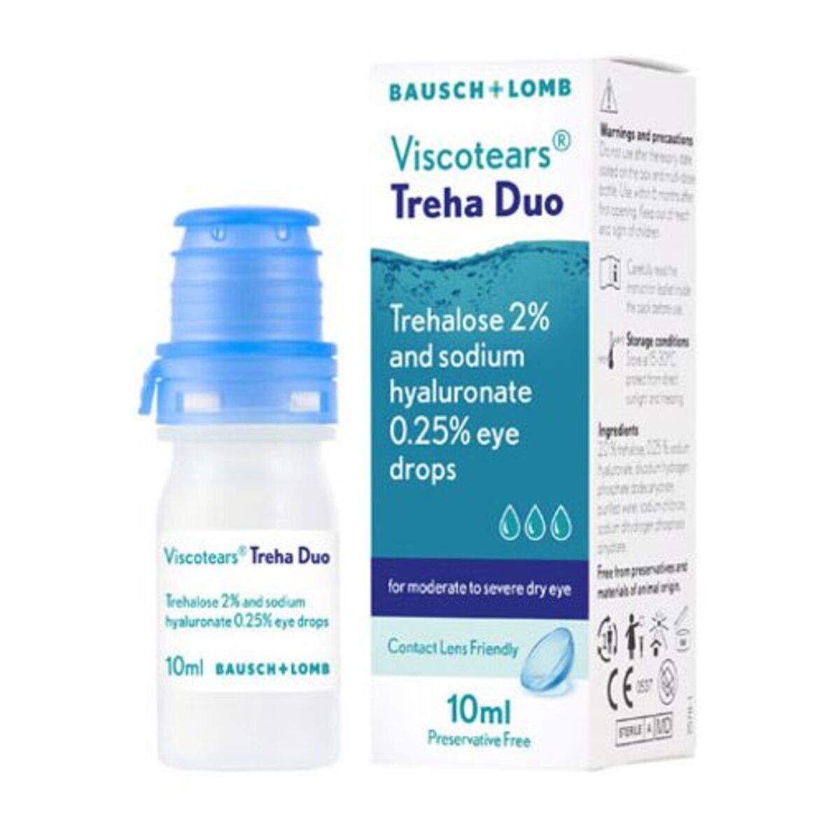 Viscotears Treha Duo Eye Drops - Dry Eye Relief, 10ml